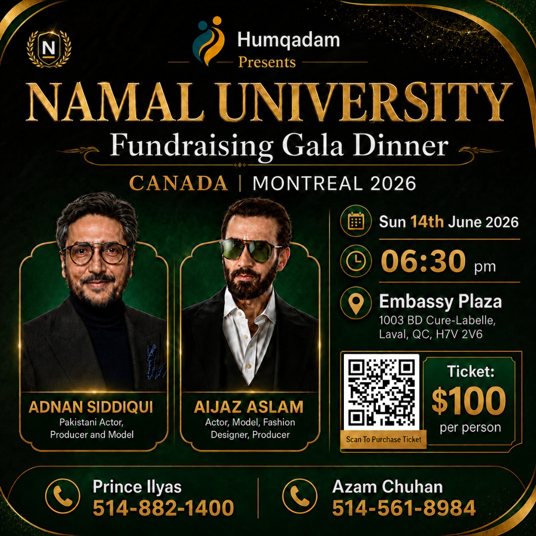 Namal University Fundraising Gala Dinner – Montreal 2026